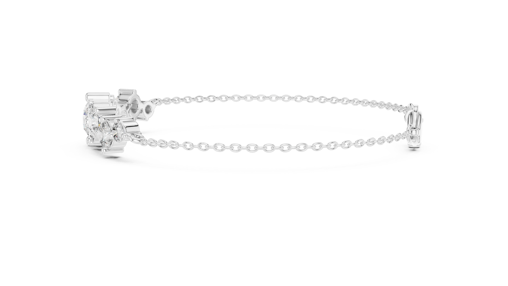 Grappelle Graduated Cluster Lab Grown Diamond Chain Bracelet