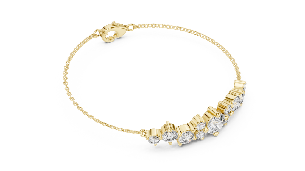 Grappelle Graduated Cluster Lab Grown Diamond Chain Bracelet