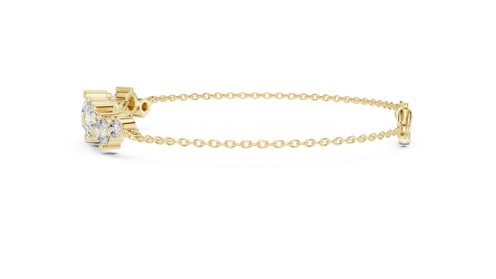 Grappelle Graduated Cluster Lab Grown Diamond Chain Bracelet