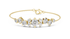 Grappelle Graduated Cluster Lab Grown Diamond Chain Bracelet