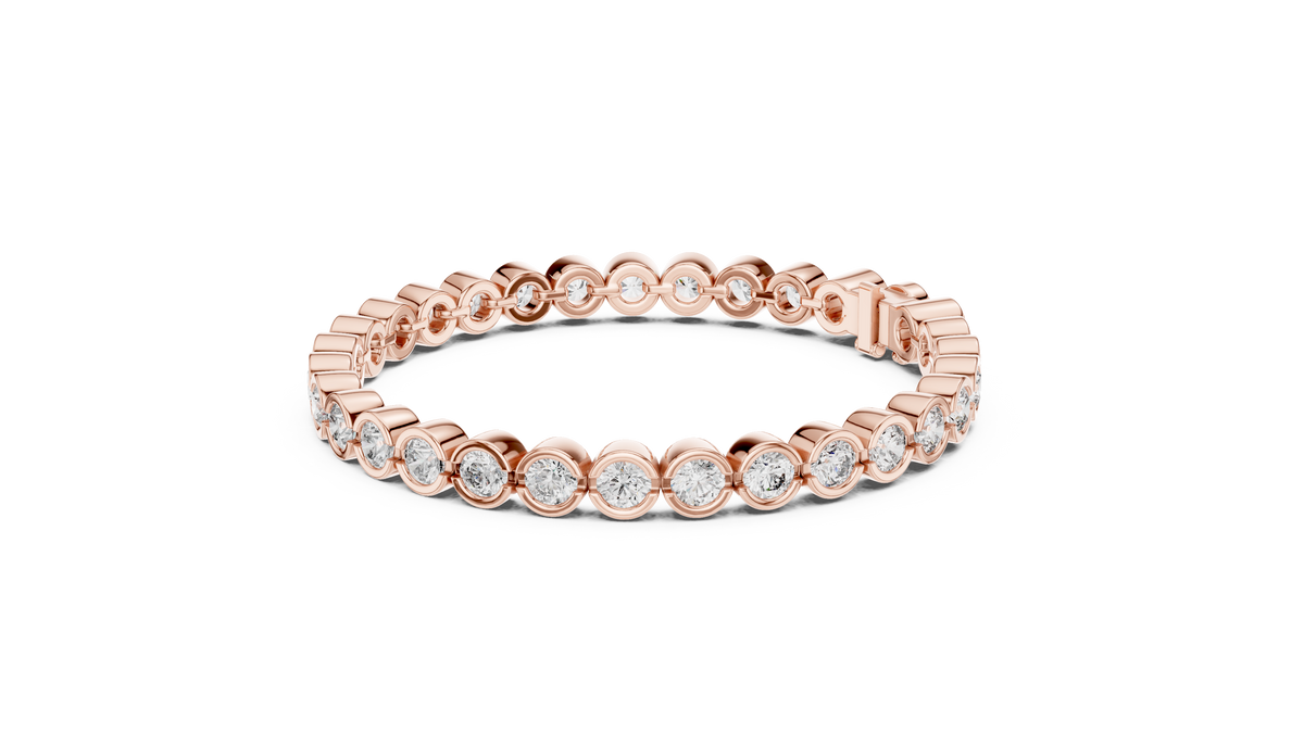 Minimalistisches Solitaire Diamantarmband mit drei Steinen