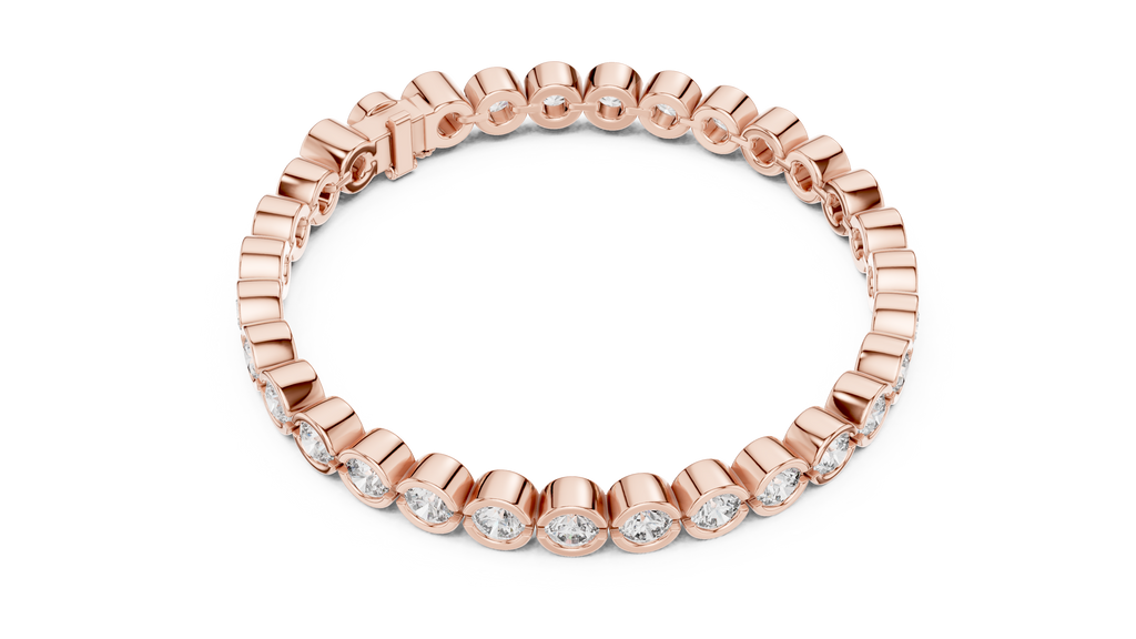 Minimalistisches Solitaire Diamantarmband mit drei Steinen