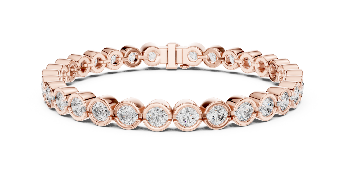 Minimalistisches Solitaire Diamantarmband mit drei Steinen