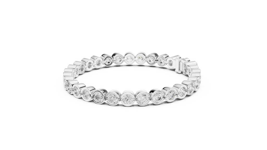 Minimalistisches Solitaire Diamantarmband mit drei Steinen