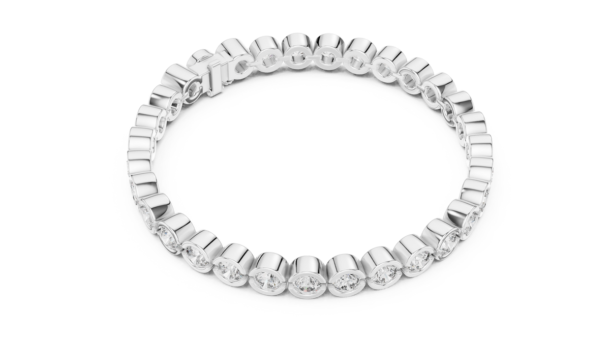 Minimalistisches Solitaire Diamantarmband mit drei Steinen