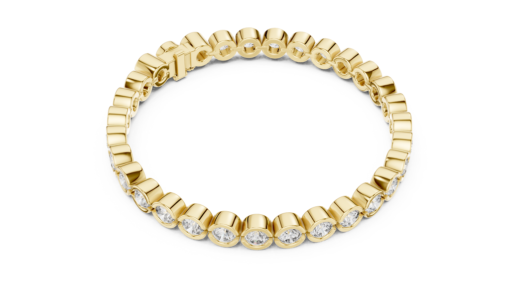 Minimalistisches Solitaire Diamantarmband mit drei Steinen