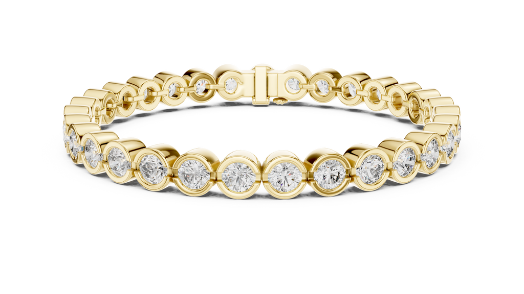 Minimalistisches Solitaire Diamantarmband mit drei Steinen