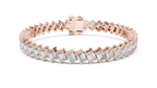 Cascadelle Diagonal Emerald Cut Lab Grown Diamond Tennis Bracelet