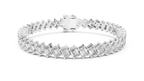 Cascadelle Diagonal Emerald Cut Lab Grown Diamond Tennis Bracelet