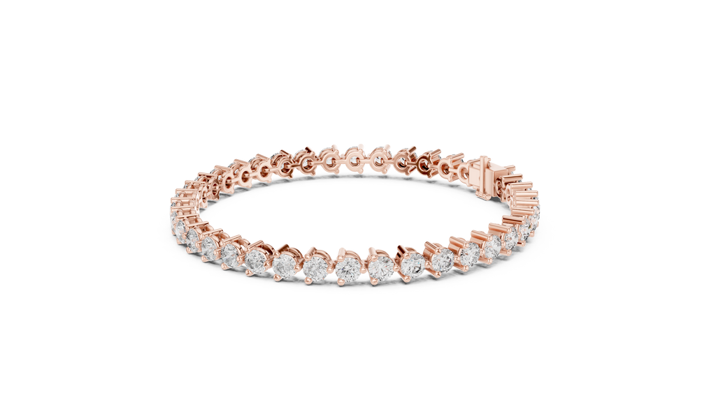 Minimalistisches Solitaire Diamantarmband mit drei Steinen