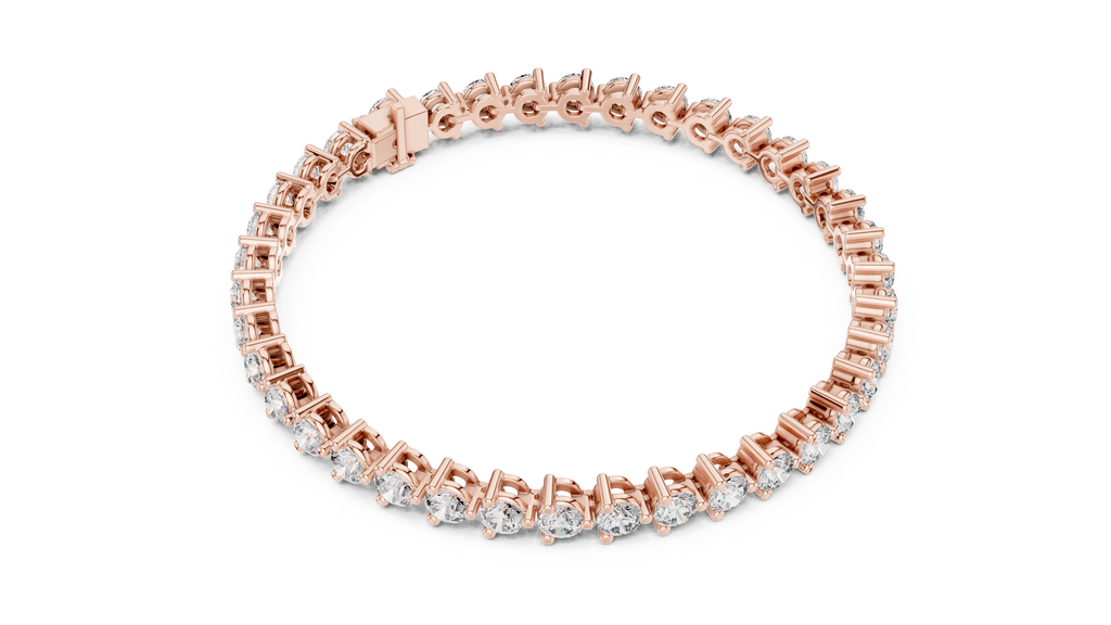 Minimalistisches Solitaire Diamantarmband mit drei Steinen