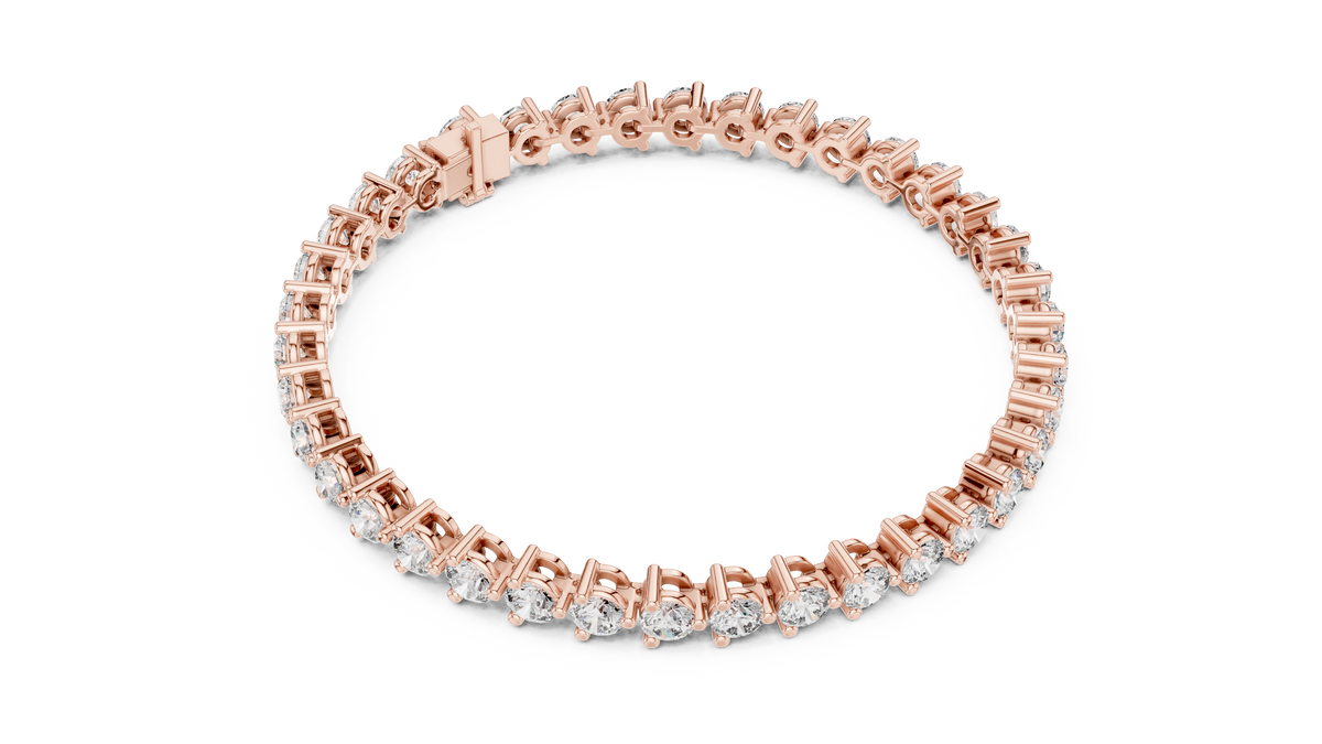 Minimalistisches Solitaire Diamantarmband mit drei Steinen
