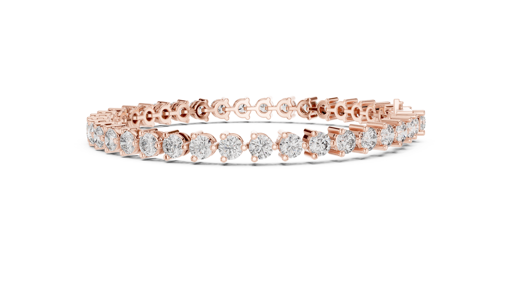 Minimalistisches Solitaire Diamantarmband mit drei Steinen