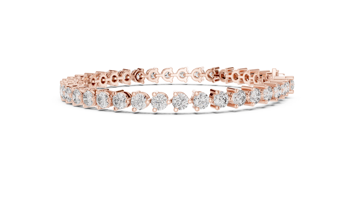 Minimalistisches Solitaire Diamantarmband mit drei Steinen
