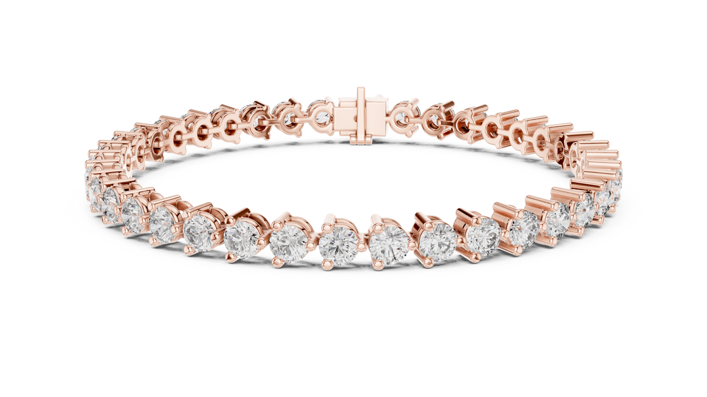 Minimalistisches Solitaire Diamantarmband mit drei Steinen