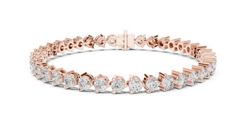 Aurelline Three Prong Round Lab Grown Diamond Tennis Bracelet