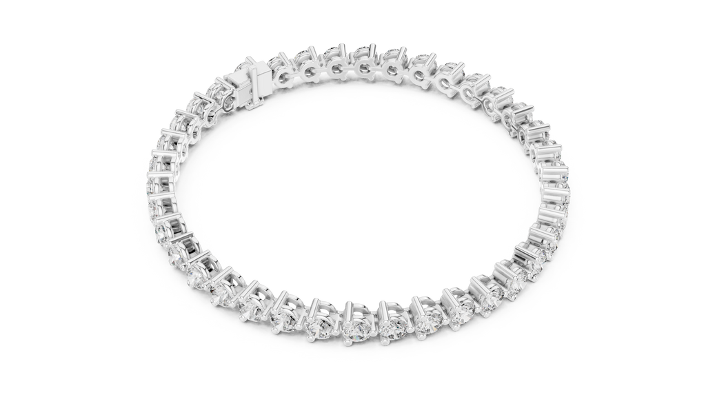 Minimalistisches Solitaire Diamantarmband mit drei Steinen