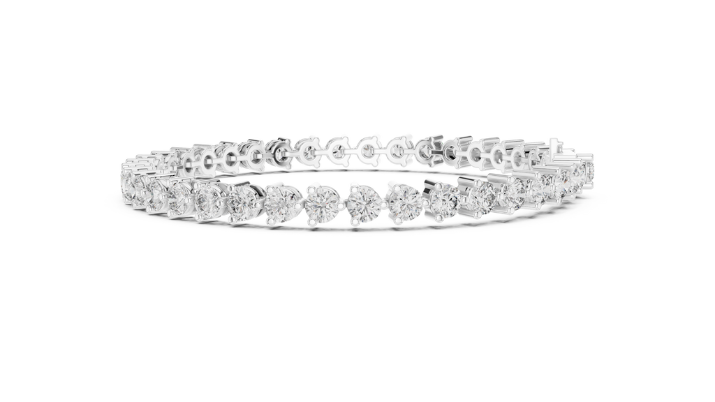Minimalistisches Solitaire Diamantarmband mit drei Steinen