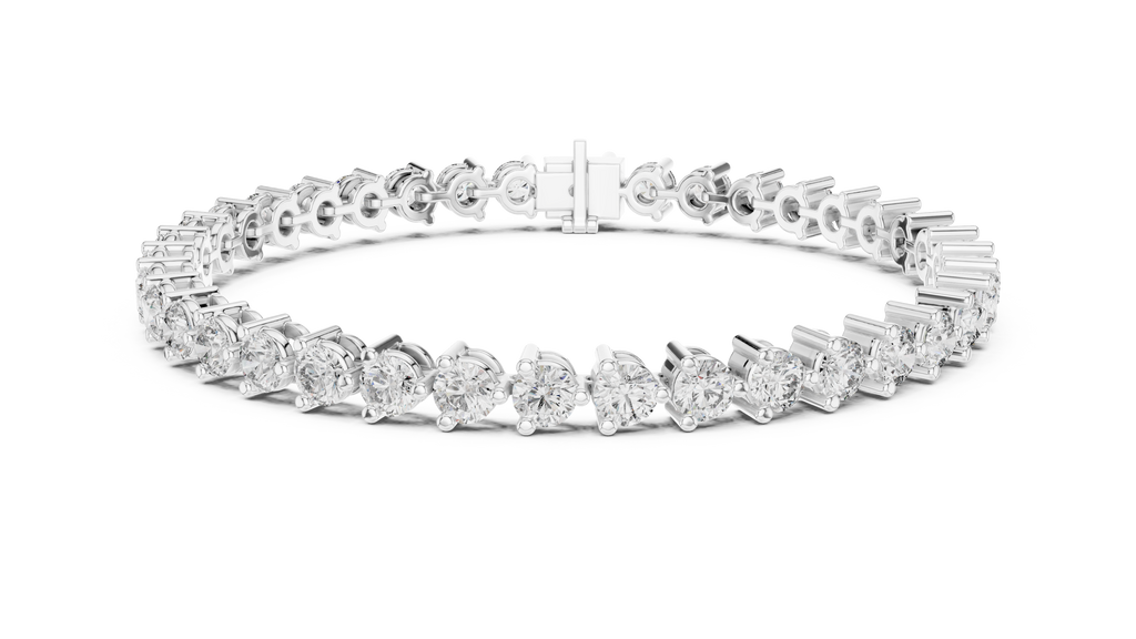Minimalistisches Solitaire Diamantarmband mit drei Steinen