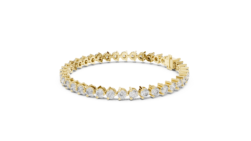 Minimalistisches Solitaire Diamantarmband mit drei Steinen
