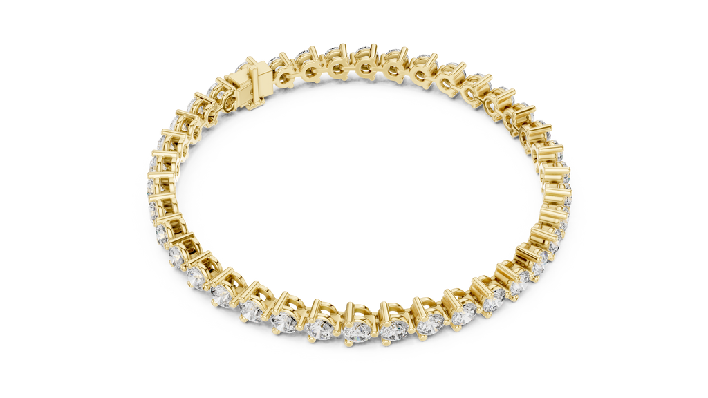 Minimalistisches Solitaire Diamantarmband mit drei Steinen