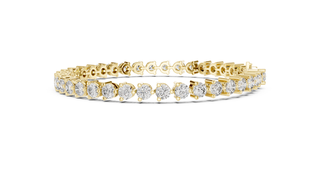 Minimalistisches Solitaire Diamantarmband mit drei Steinen