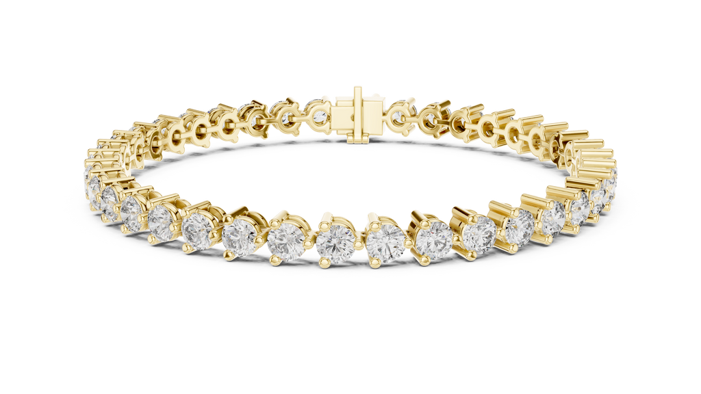 Minimalistisches Solitaire Diamantarmband mit drei Steinen