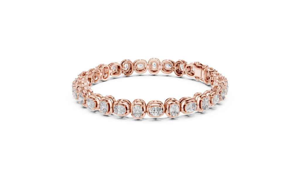 Coussinelle Cushion Cut Lab Grown Diamond Tennis Bracelet