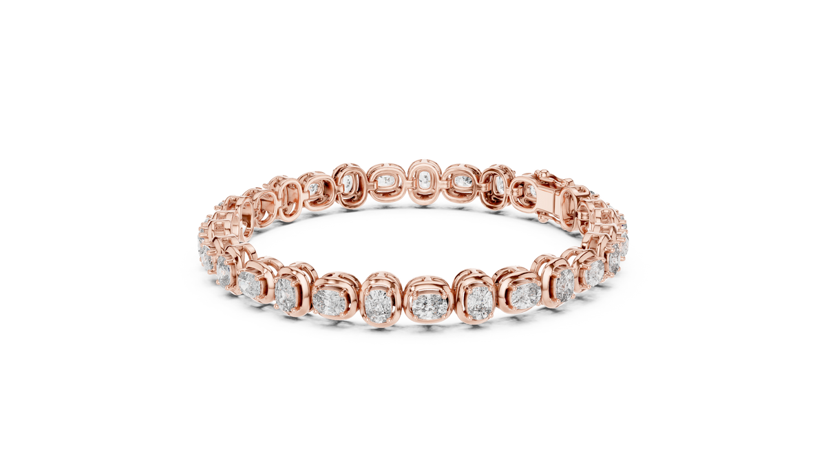 Coussinelle Cushion Cut Lab Grown Diamond Tennis Bracelet