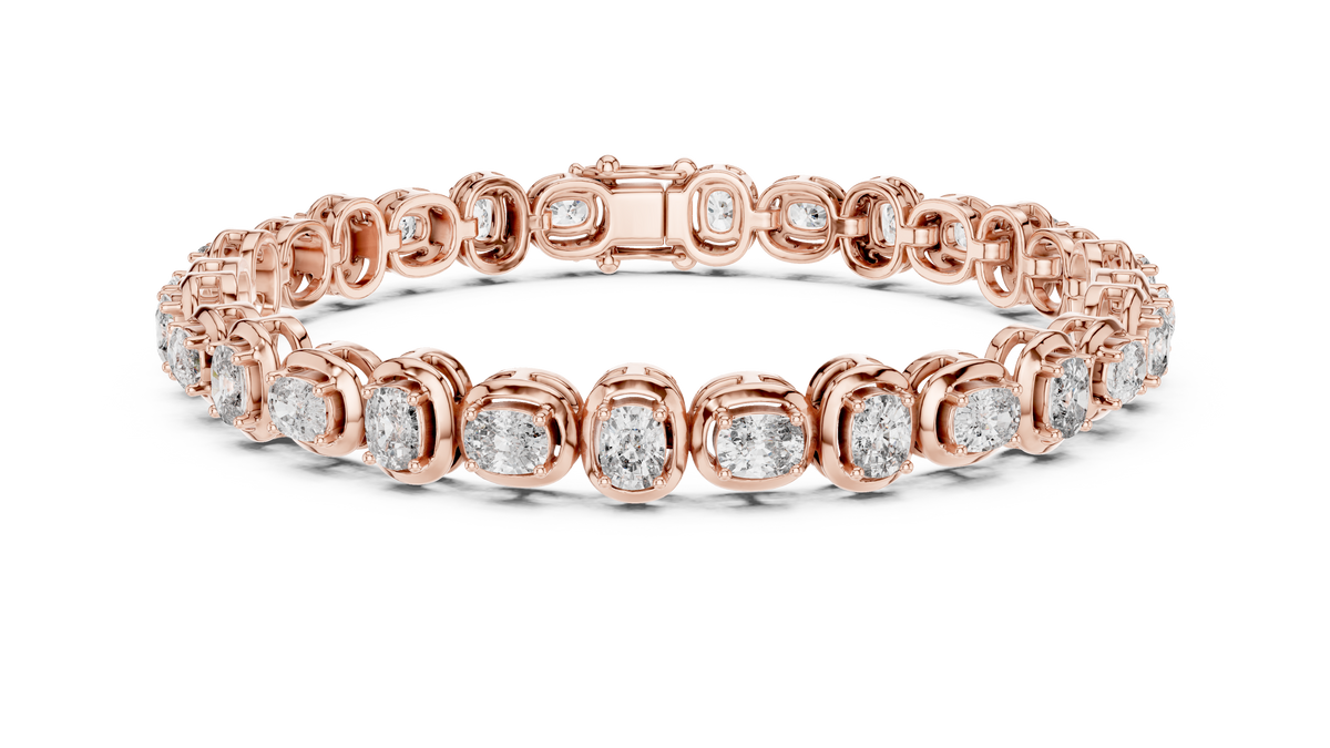 Coussinelle Cushion Cut Lab Grown Diamond Tennis Bracelet