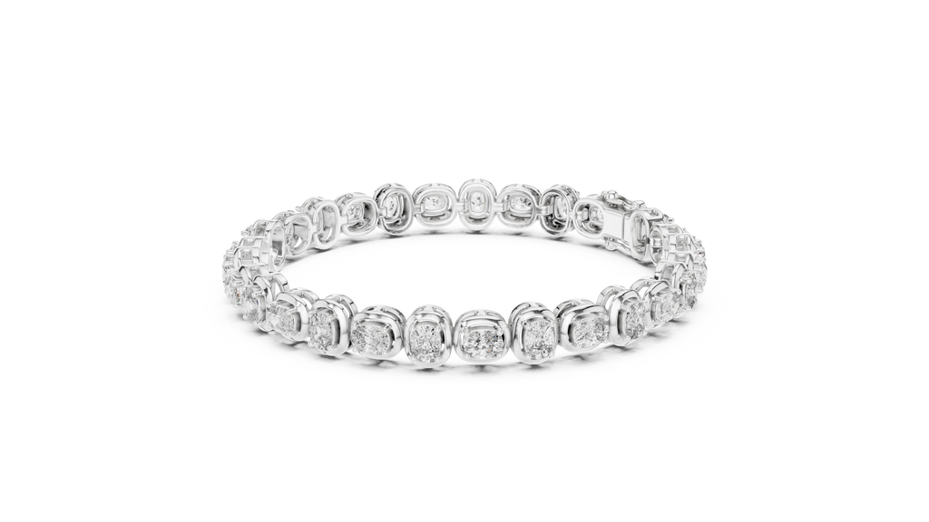 Coussinelle Cushion Cut Lab Grown Diamond Tennis Bracelet