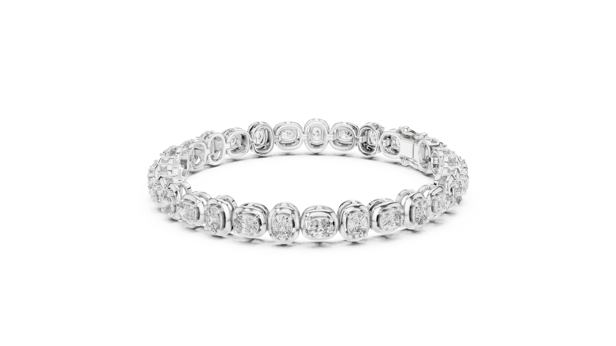 Coussinelle Cushion Cut Lab Grown Diamond Tennis Bracelet
