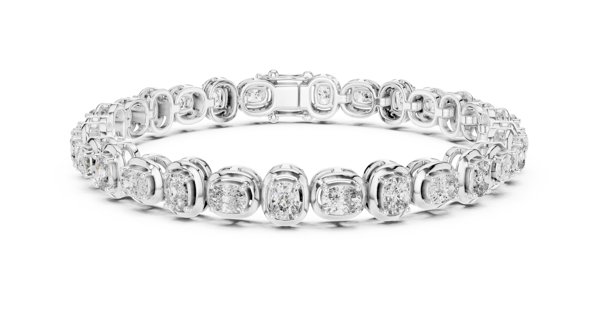 Coussinelle Cushion Cut Lab Grown Diamond Tennis Bracelet