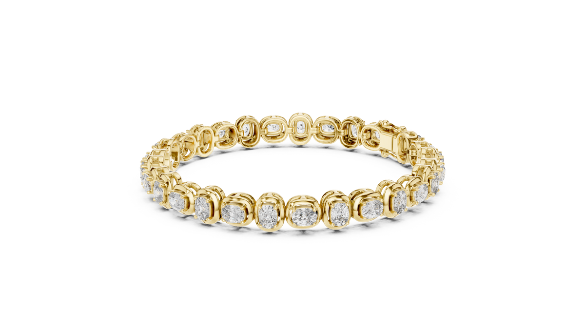 Coussinelle Cushion Cut Lab Grown Diamond Tennis Bracelet