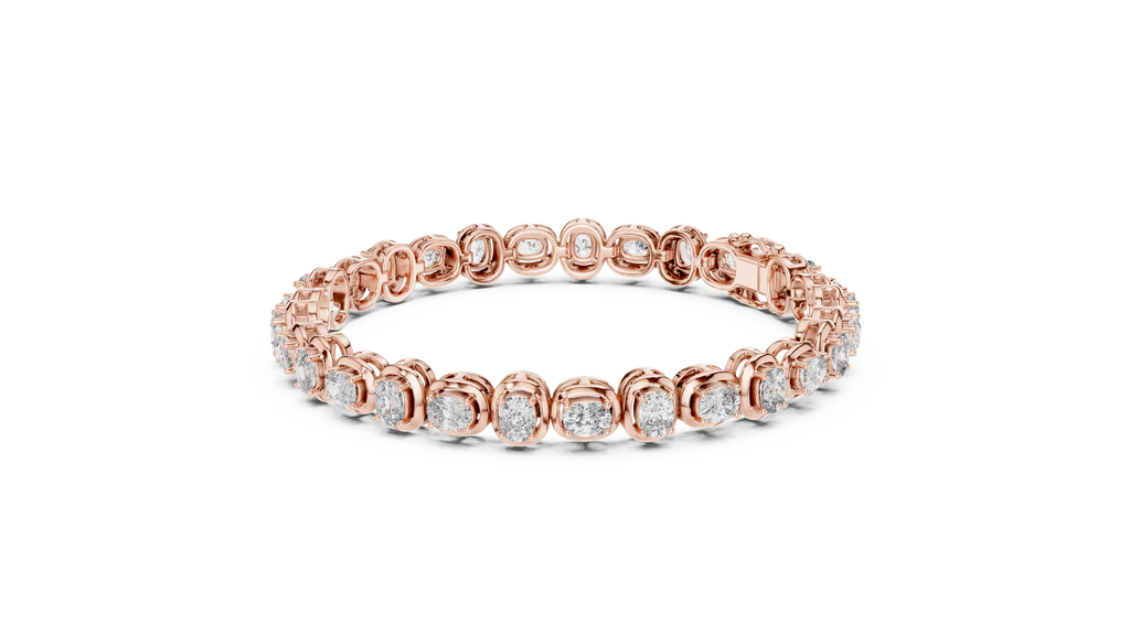 Cocoonelle Framed Cushion Cut Lab Grown Diamond Link Bracelet