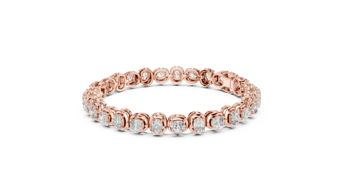 Cocoonelle Framed Cushion Cut Lab Grown Diamond Link Bracelet