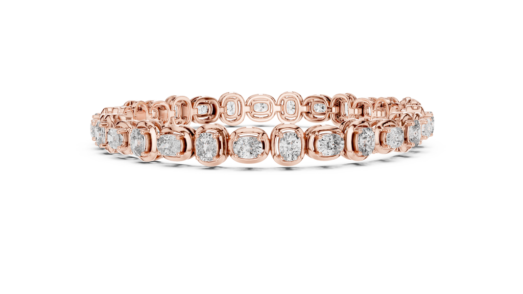 Cocoonelle Framed Cushion Cut Lab Grown Diamond Link Bracelet
