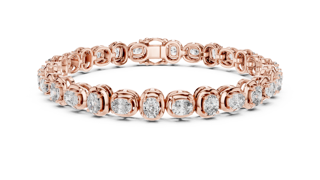 Cocoonelle Framed Cushion Cut Lab Grown Diamond Link Bracelet