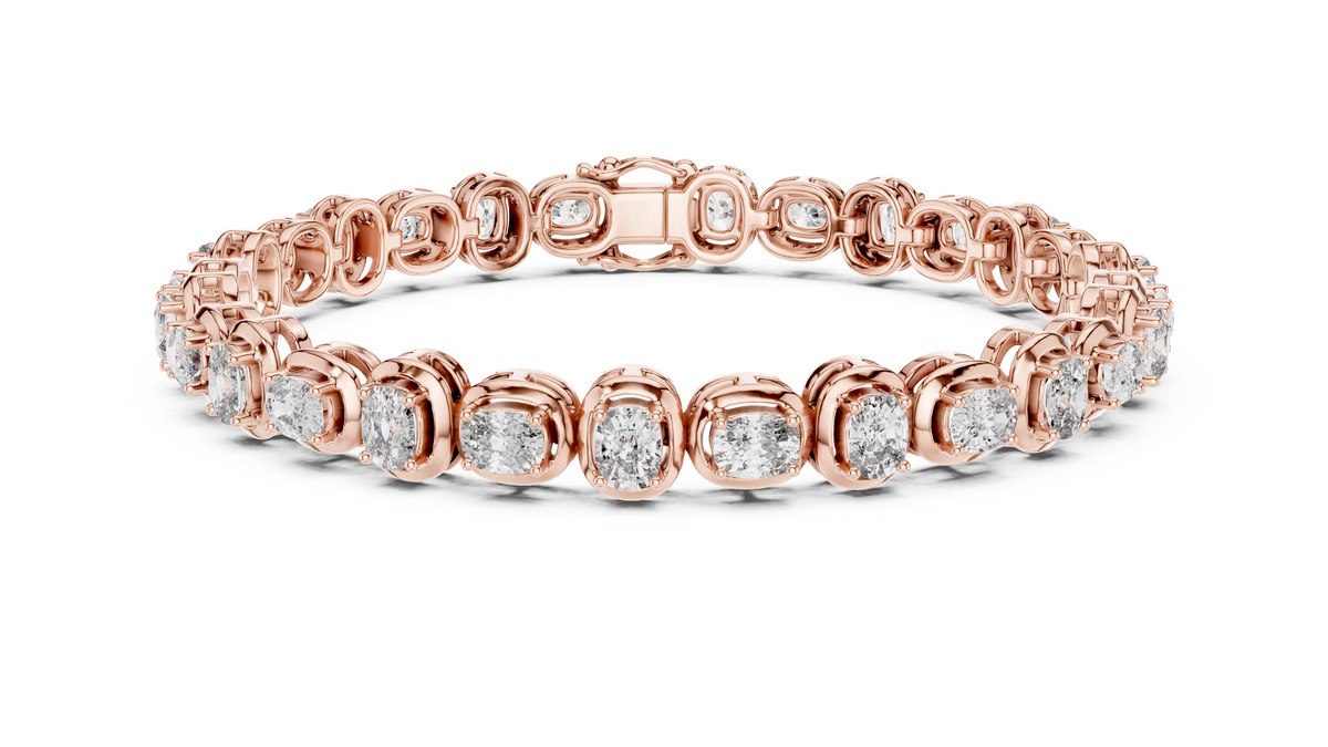 Cocoonelle Framed Cushion Cut Lab Grown Diamond Link Bracelet