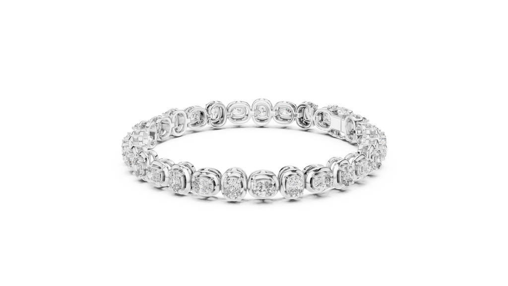 Cocoonelle Framed Cushion Cut Lab Grown Diamond Link Bracelet