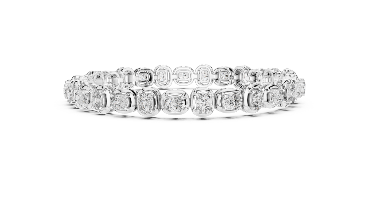 Cocoonelle Framed Cushion Cut Lab Grown Diamond Link Bracelet