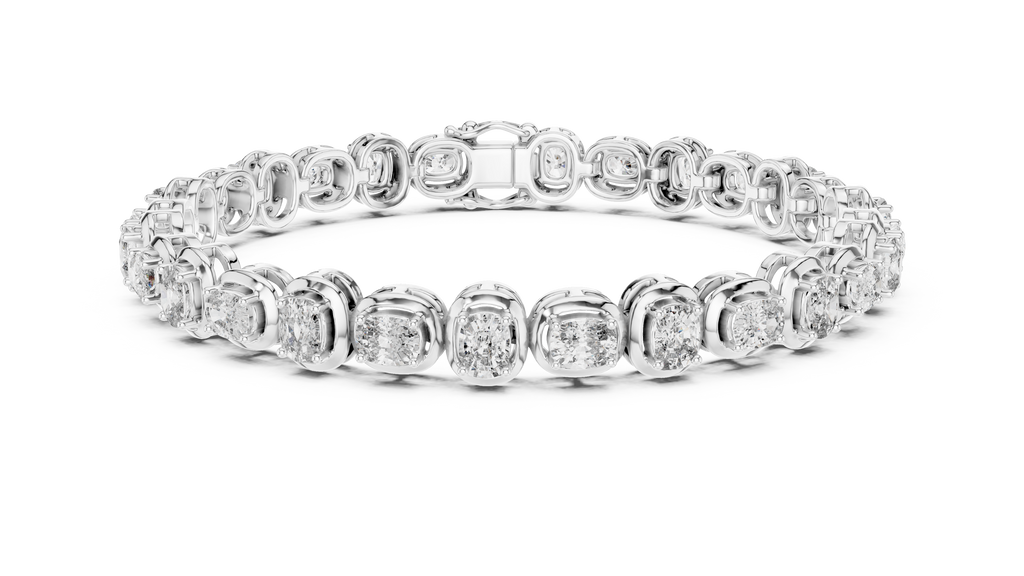 Cocoonelle Framed Cushion Cut Lab Grown Diamond Link Bracelet