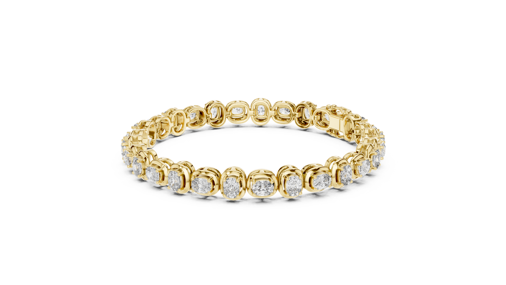 Cocoonelle Framed Cushion Cut Lab Grown Diamond Link Bracelet