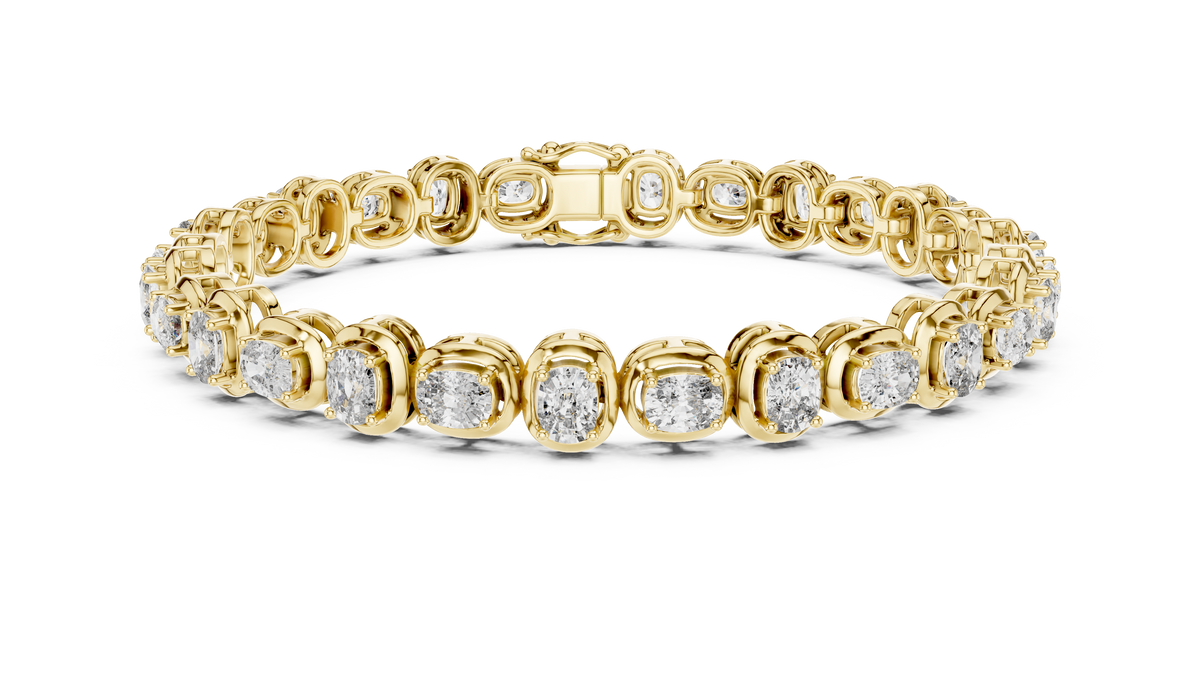 Cocoonelle Framed Cushion Cut Lab Grown Diamond Link Bracelet