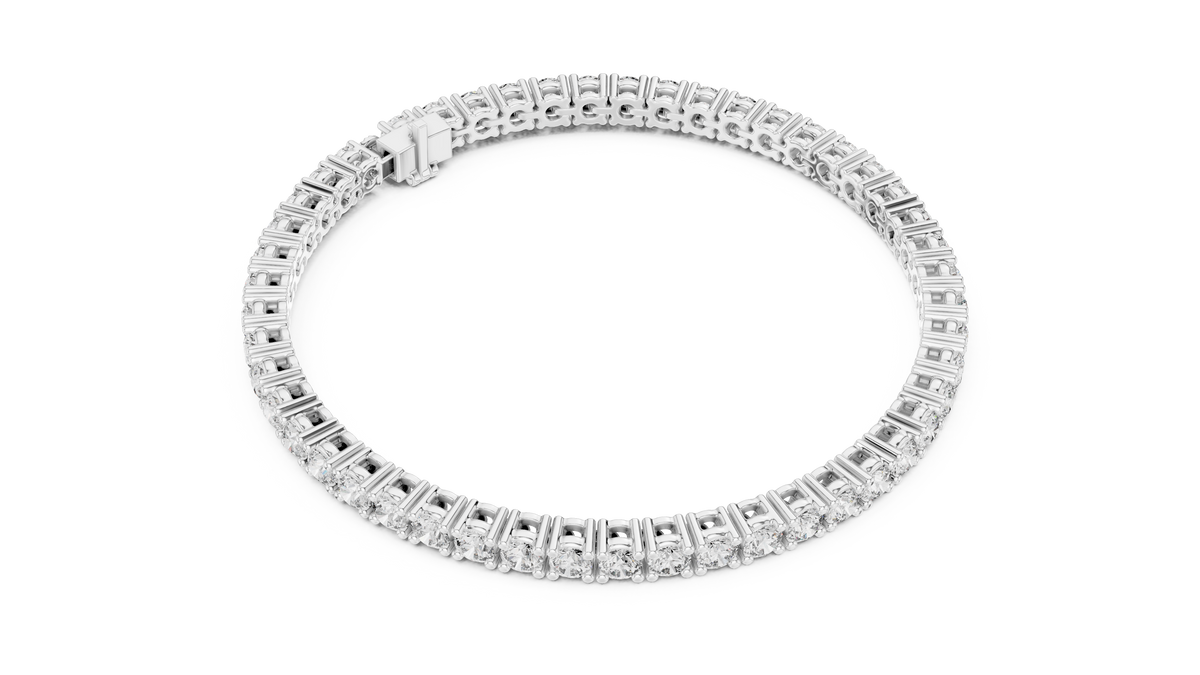 Fluvielle Slim Round Brilliant Lab Grown Diamond Tennis Bracelet