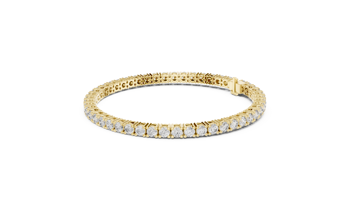 Minimalistisches Solitaire Diamantarmband mit drei Steinen