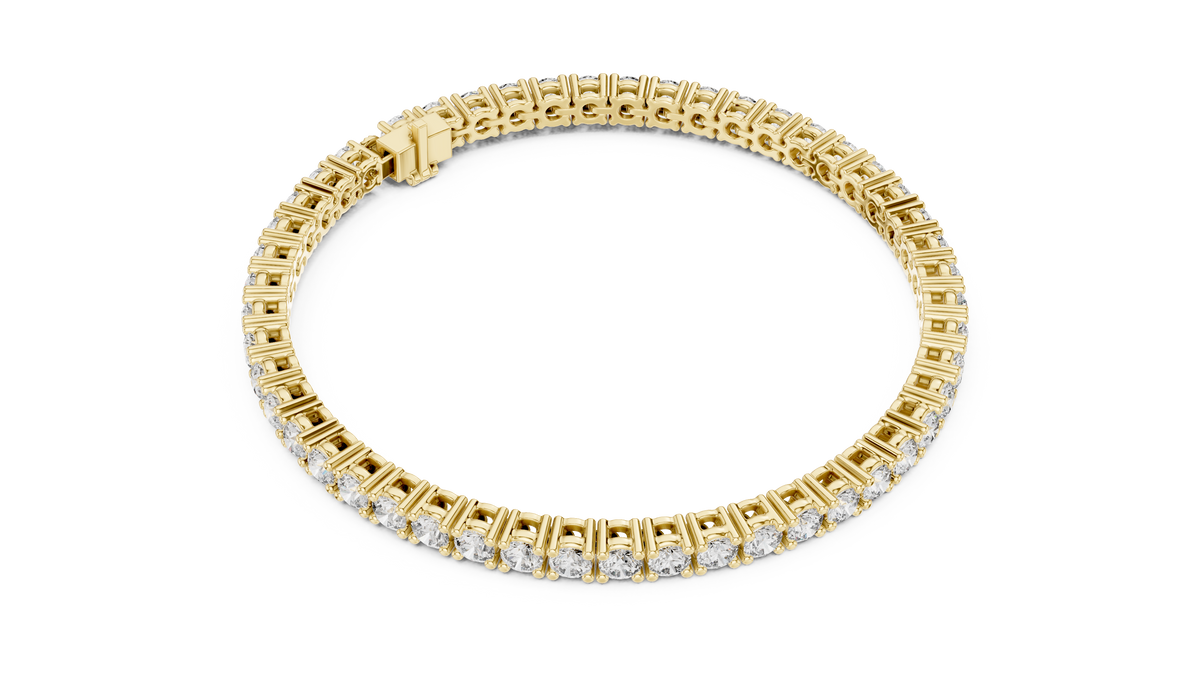 Minimalistisches Solitaire Diamantarmband mit drei Steinen