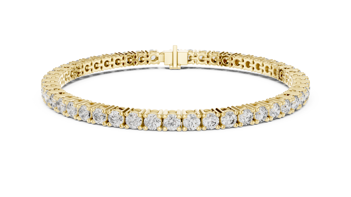 Minimalistisches Solitaire Diamantarmband mit drei Steinen