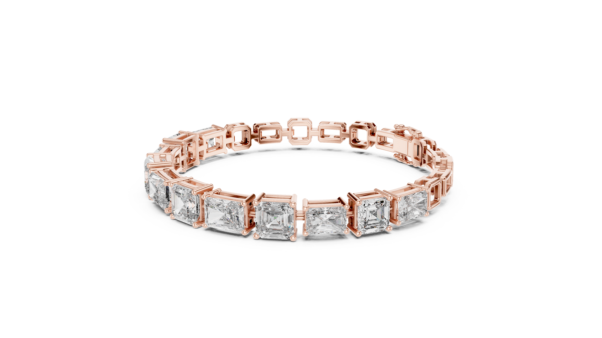 Opulenne East-West Emerald Cut Lab Grown Diamond Tennis Bracelet