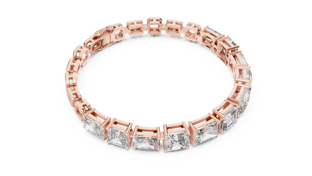 Opulenne East-West Emerald Cut Lab Grown Diamond Tennis Bracelet